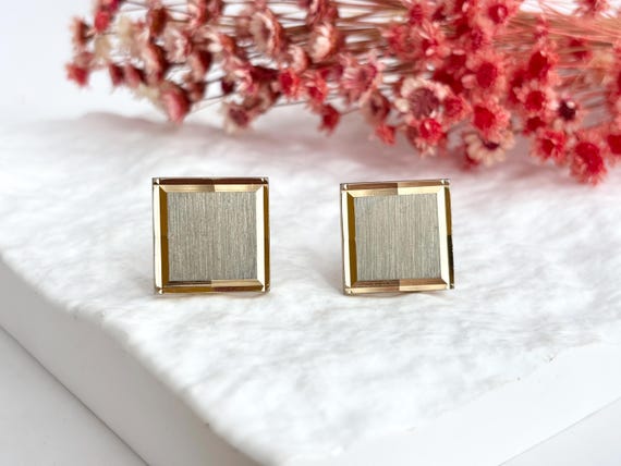 Rectangular Art Deco Inspired Textured 80's Style… - image 2