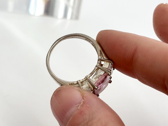 Pink Quartz Multi Gemstone Split Split 925 Sterli… - image 12