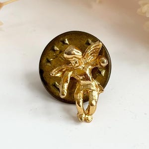 Teeny Tiny Cherub Gold Toned Angel Figural Vintage Religious | Christian | Catholic Lapel Pin