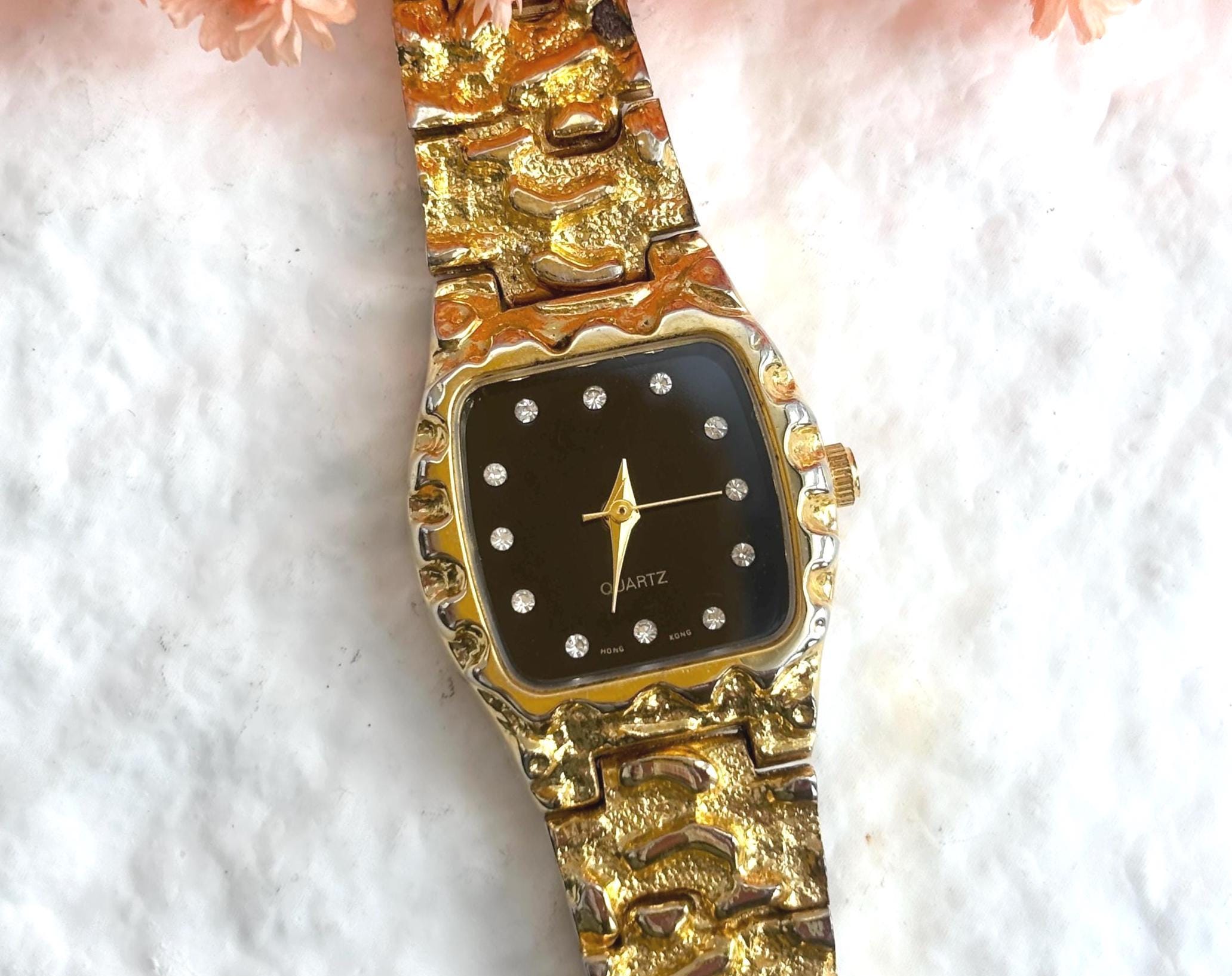 希少 ヴィンテージ Risa ゴールド ナゲット ウォッチ 稼動品 クォーツ Seiko nugget watch - Etsy 日本