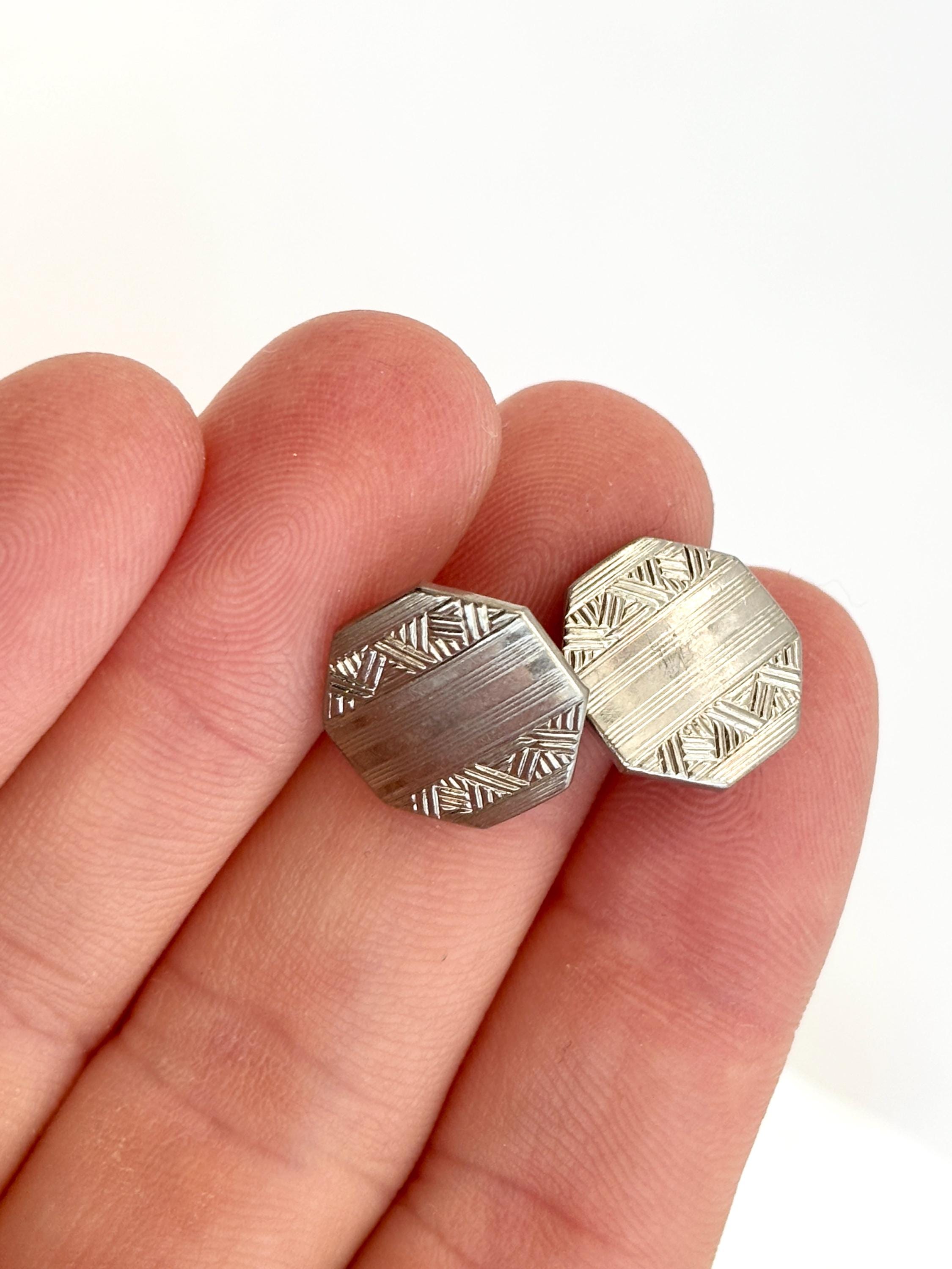Art Deco Swank SINGLE Retro Gold Toned Round Vintage Cufflink - Etsy