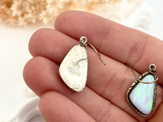 Opal Accented Triangular Sterling Silver 925 Mini… - image 10
