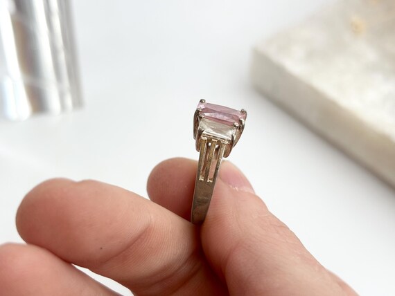 Pink Quartz Multi Gemstone Split Split 925 Sterli… - image 10