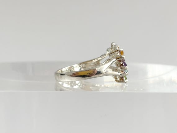 Butterfly Figural Rainbow Gemstone Split Shank St… - image 2