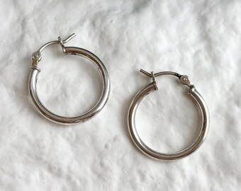 Sterling Silver Hoop Minimalist Hollow Vintage 925 Earrings