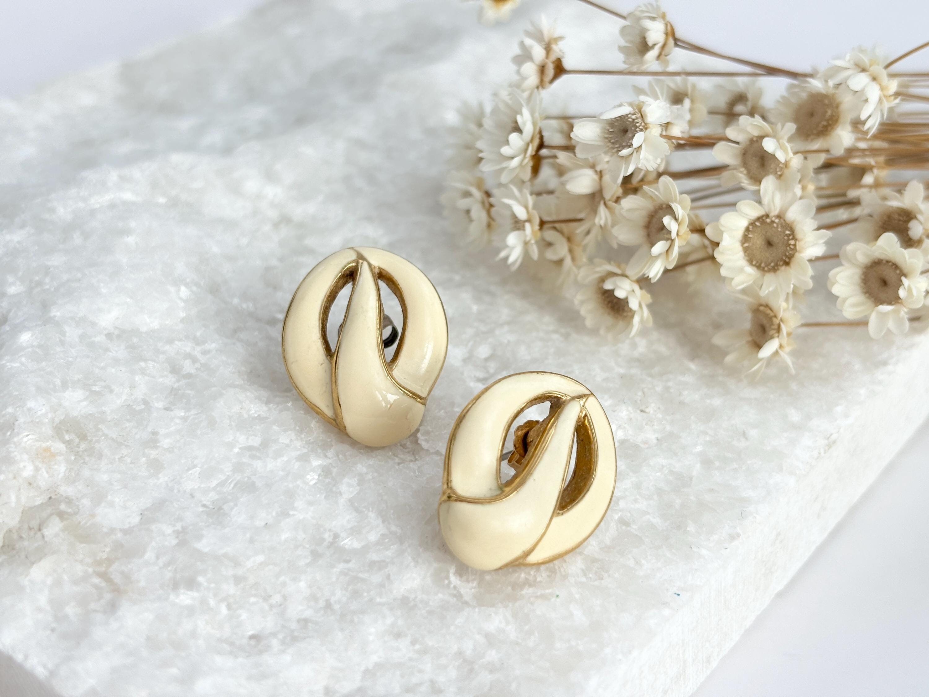 Boucles D'oreilles Vintage Signées MONET - Occasion - Fermoir Clous