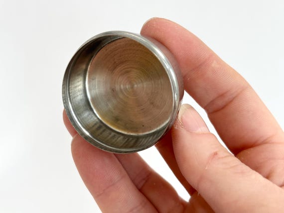 Unity White Enamel Vintage Circular Tiny Silver T… - image 8