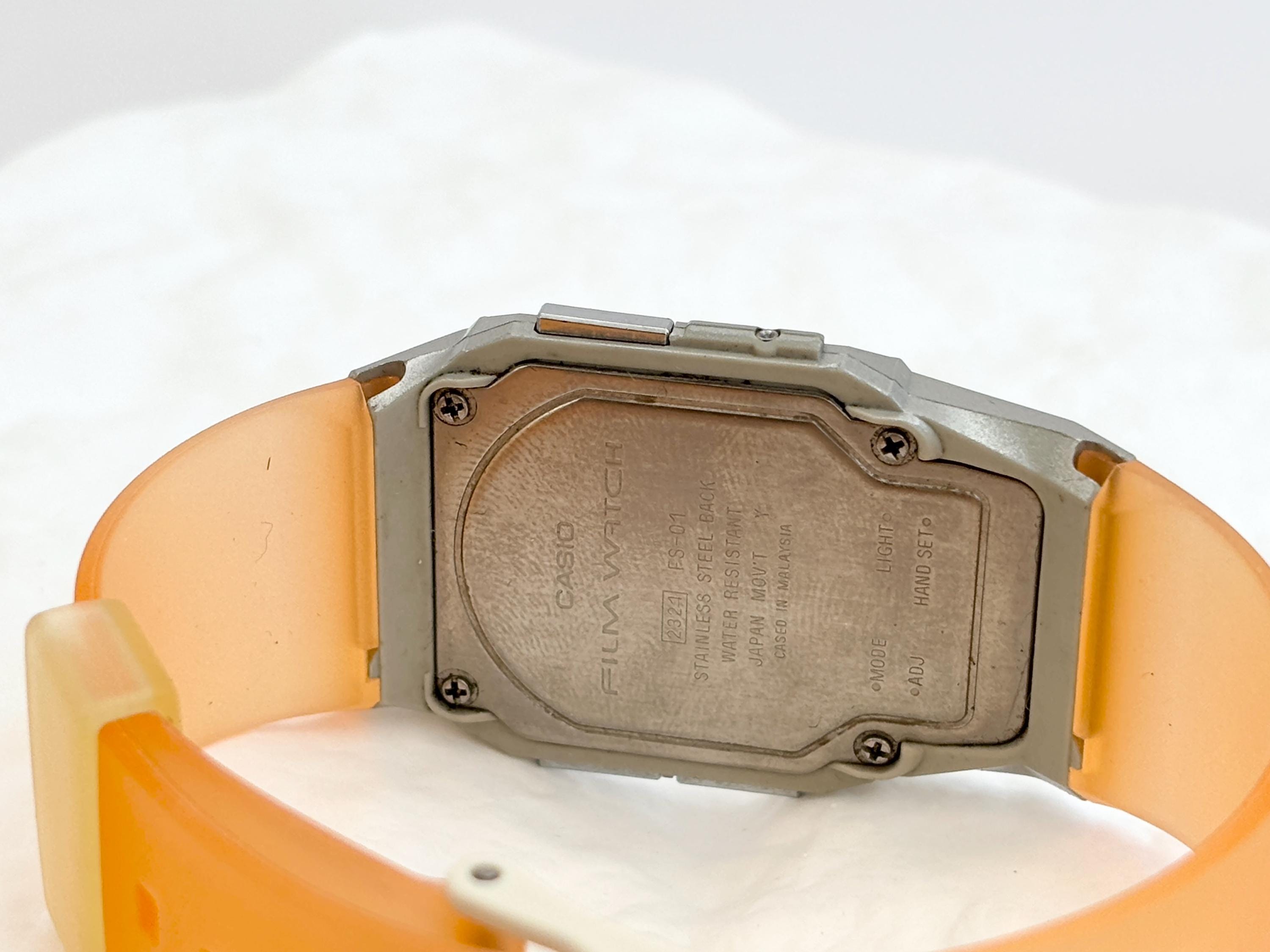 CASIO FS-01 2324 Orange & Blue Illuminator Dual Time Japanese 90\'s Film Watch CASIO FS-01 2324 Orange & Blue Illuminator Analog / Digital  main image 4