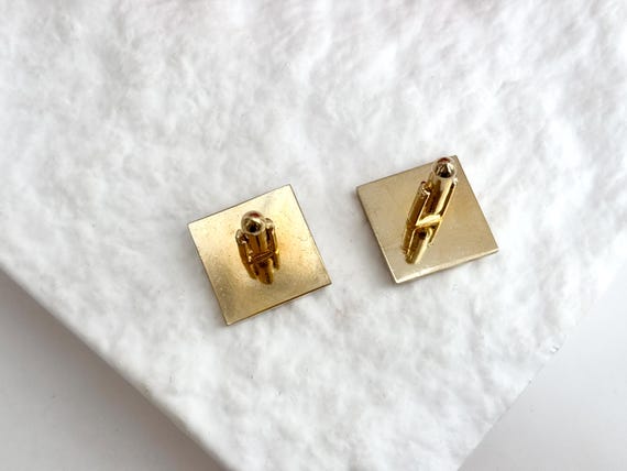 Rectangular Art Deco Inspired Textured 80's Style… - image 7