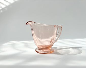 Vintage Pink Depression Glass 1930&#39;s Creamer Jeannette Cup with Handle