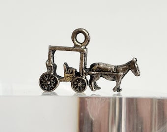 純銀製シンデレラかぼちゃ馬車ミニチュア、スターリングシルバーの馬車