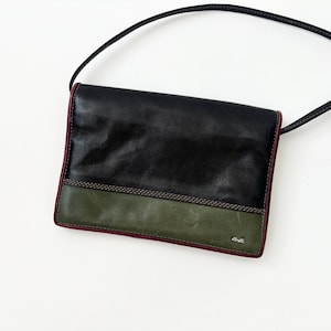 Retro Echtleder Tri-Color Crossbody BurBa Vintage Leder Geldbörse