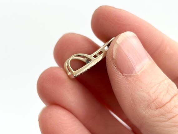 Art Deco Rectangular Marcasite Accented Cutout De… - image 4