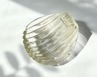 Barovier & Toso Murano Glass Bullicante Cordonado D'Oro Gold Fleck Ewer Bowl