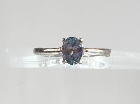 Alexandrite Gemstone Oval Solitaire Sterling Silv… - image 1