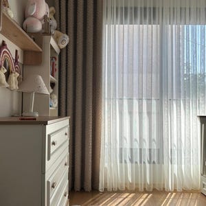 Custom Size Linen Sheer Curtains for Living Room | Window Drapes for Bedroom | Luxury Sheer Curtains | Grommet, Track, Hook Track Options