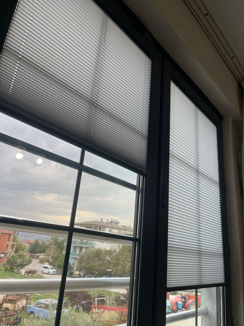 Persiana plisada de arriba a abajo y de abajo a arriba, persiana plisada personalizada, cubierta de ventana moderna imagen 5