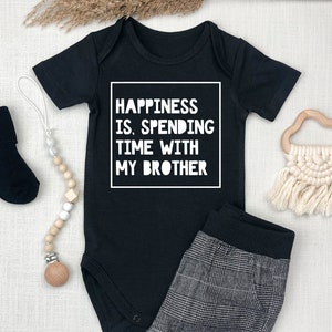 Happiness Is Spending Time With My Brother Baby Onesie | Baby Brother Onesie | Brother Gift | Brother Baby Announcement | Personalised Baby