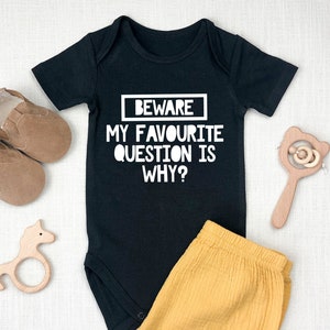 Beware My Favourite Question Is Why Funny Baby Onesie, Funny Baby Bodysuit, Gift for New Baby, New Baby Gift, Baby Shower Gift, Funny Romper