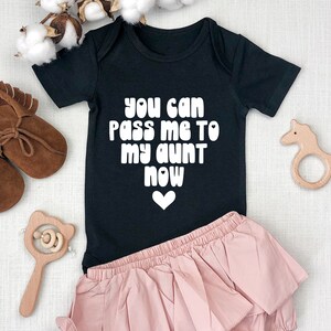 Pass Me To My Aunt Now Baby Onesie | Baby Aunt Onesie | Aunty Gift | Auntie Baby Announcement | Personalised Baby Bodysuit  Baby Shower Gift