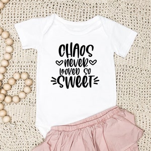 Chaos Never Looked So Sweet Funny Baby Onesie, Funny Baby Bodysuit, Gift for New Baby, New Baby Gift, Baby Shower Gift, Funny Romper