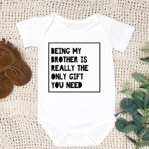 Being My Brother Is A Gift Baby Onesie | Baby Brother Onesie | Brother Gift | Brother Baby Announcement | Personalised Baby Bodysuit |
