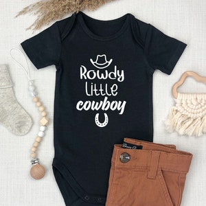 Rowdy Little Cowboy Western Onesie, Western Baby Bodysuit, Country Girl Onesie, Cowboy Romper, Retro Western Onesie, Boho Onesie