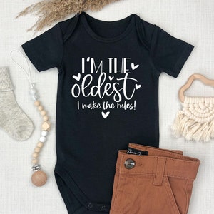 I'm The Oldest, I Make The Rules! Funny Baby Onesie, Funny Baby Bodysuit, Gift for New Baby, New Baby Gift, Baby Shower Gift, Funny Romper