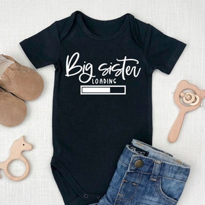 Big Sister Loading, Pregnancy Announcement, Funny Baby Onesie, Funny Baby Bodysuit, Gift for New Baby, New Baby Gift, Baby Shower Gift