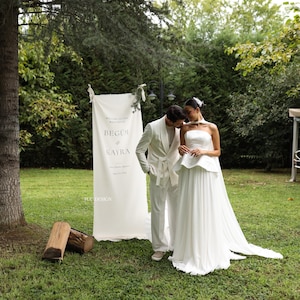Cartelli di benvenuto per matrimonio, cartelli personalizzati per matrimonio, cartello moderno di benvenuto per matrimonio, cartello in tessuto, cartello di benvenuto in tessuto per matrimonio, cartello personalizzabile