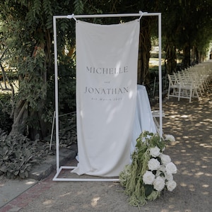 Cartello di benvenuto per matrimonio, Cartello di benvenuto per matrimonio moderno, Cartello in tessuto, Cartello di benvenuto in tessuto, Cartello per matrimonio personalizzato, Matrimonio boho