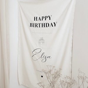DELIVERED DUTY PAID* Fabric Birtday Sign, Custom Birthday Banner, Birthday Boho Wall Art, Personalised Birthday Flag, Fabric Sign