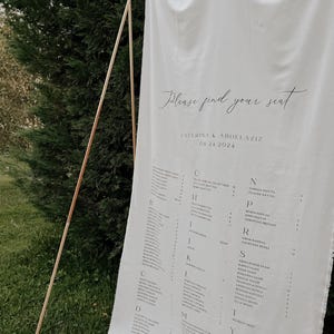 Leinenstoff Hochzeit Sitzplan, Stoff Sitzplan Deko, Sitzplan Deko, Leinen Deko