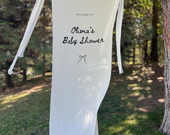 Welcome Sign for Baby Shower, Personalized Fabric Baby Shower Sign, Custom Baby Shower Sign, Custom Baby Shower Decor