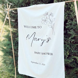 Cartello in tessuto per baby shower, cartello personalizzato per baby shower, cartello Hello Baby, decorazioni per baby shower, cartello di benvenuto per baby shower, cartello di benvenuto Oh Baby