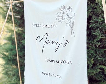 Fabric Baby Shower Sign, Custom Baby Shower Sign, Hello Baby Sign, Baby Shower Decorations, Baby Shower Welcome Sign