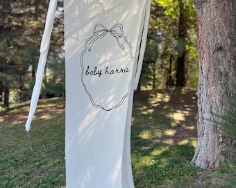 Fabric Baby Shower Sign, Fabric Baby in Bloom Sign, Custom Fabric Welcome Sign