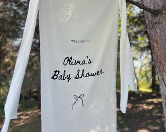 Personalized Fabric Baby Shower Sign, Custom Baby Shower Sign, Welcome Sign for Baby Shower, Custom Baby Shower Decor