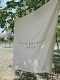 Personalised Birthday Name Flag, Birthday Banner, Custom Birthday Banner, Fabric Sign, Fabric Birtday Sign, Birthday Boho Wall Art, Linen