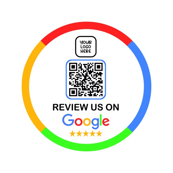 Commentez-nous sur Google - Autocollant avec code QR pour votre boutique ou restaurant