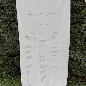 Stoff Hochzeit Tischplan, Leinen Stoff Hochzeit Sitzplan, Sitzplan Zeichen für Hochzeiten, Stoff Zeichen