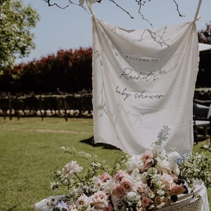 Cartello di benvenuto per baby shower, cartello in tessuto per baby shower, cartello personalizzato per baby shower, cartello Hello Baby, decorazioni per baby shower, cartello di benvenuto Oh Baby
