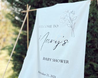 Baby Shower Welcome Sign, Fabric Baby Shower Sign, Custom Baby Shower Sign, Hello Baby Sign, Baby Shower Decorations