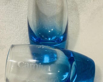 Vasos de chupito de Carnival Cruise Line, color azul degradado grabado, 44 ml (1.5 oz), juego de recuerdo (2 unidades)