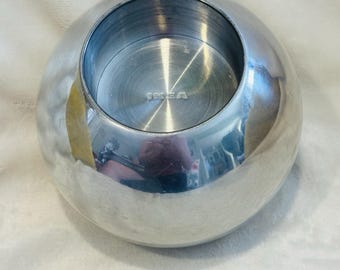 Portavelas esférico de aluminio Ikea NÄSSJÖ de 11,4 cm de alto, con dos lados para velas, estilo vintage.