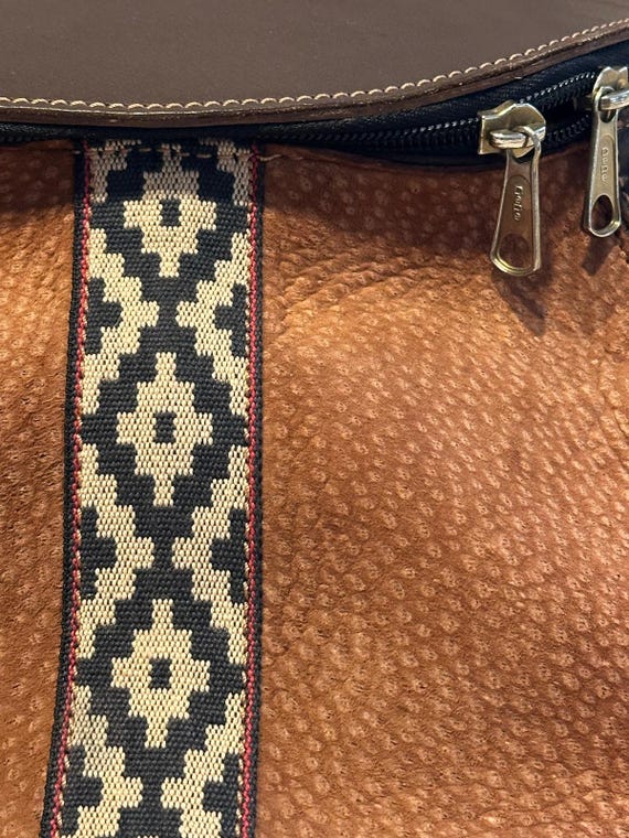 Vintage Leather Backpack Shoulder Bag Rucksack Convertible Western Cowboy Rustic Vintage Leather Backpack Shoulder Bag Rucksack Convertible  main image 2