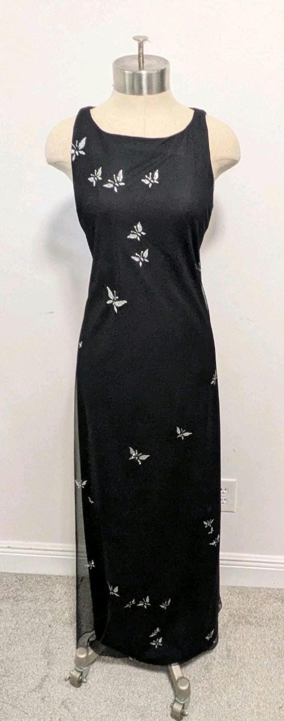 knee length dresses for ladies Rose Red 1950s Leaf Print Ruched Tiered Mesh Dress main image 1