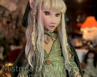 Gelfling Kira Art Doll 36" Tall, Inspired by Dark Crystal, Fully Poseable Body