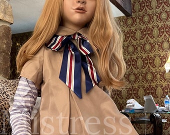 Life size M3GAN Doll 1:1 scale 4ft 2in. Film quality, full posable ball joint body life like poses (no wires!). Designer Megan Doll