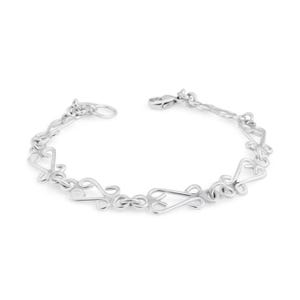 Silver Chain Bracelet, Silver Link Bracelet, Silver Chain Link Bracelet, Swan Link Bracelet, Chain Link Bracelet